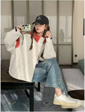 Vintage Patchwork Cargo Jacket Women Loose Preppy Style Long Sleeve Sweet Coat Casual Fall Female Retro All Match New Tops