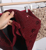 Pbong  New Autumn Winter Women Sequins Mini Skirts Waist Back Zipper Solid Color Above Knee Non Stretch Slim A Line Bling Skirt