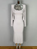 Tight Slip Dress And Cardigan Two Piece Set Cotton Blend O-neck Slim Long Dress + Jacket Women Suit Spring Summer Dress Of Suit