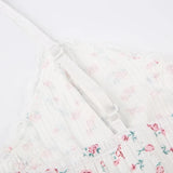 Sweet Small Flowers Printing Lace Trim Dress