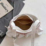 Pbong  Women Bow Print Ruffle Underarm Bag Small Sweet Girls Dating Shopping Shoulder Crossbody Bags New Trend Travel Handbags