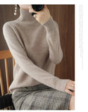Fashion Basic Autumn Winter  Merino Wool Sweater Mock Neck Cashmere Pullover  Solid Color Soft Long Sleeve Clothing Tops