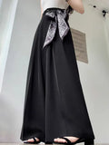 Pbong  Chic Lace Up Suit Wide Leg Pant Women Elegant Loose High Waist Bow Trousers Korean Fashion Female Casual Sweet Pants New