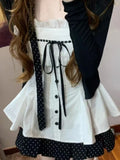 Y2k Harajuku Vintage Sweet Slim 3 Piece Skirt Sets Kawaii Camis + Elegant Cardigan + Short Party Skirts 2000s Lolita Autumn Suit