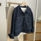 Vintage Jeans Jacket for Women Crop Tops 2025 Ropa Mujer Streetwear Fashion Loose Outwear Pockets Casual Korean Y2k Coat 27p746