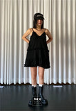 Vintage Sweet Y2k Slip Dress Lace Up Thin Solid Color Edge of Fungus Design Suspender Dresses for Women Vestidos