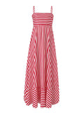 Pbong  Women's Long Cami Dress Stripe Print Spaghetti Strap Loose A-line Flowy Dress Summer Casual Bohemian Elegant Chic Dresses