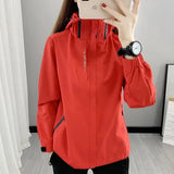 Pbong  Outdoor Thin Hooded Waterproof Jacket Men's Women's Windproof Mountain Climbing Suit Single Layer Rainproof Camping Hiking Down