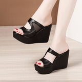 High Heel Wedges Sandals For Women  Summer New Platform Fashion Footwear Red Black White Large Size Sandals