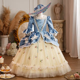 Children's Rococo Baroque Historical Period Dress Girls 18th Century Victorian Flower Dress Kids Drama Costume
