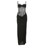 Pbong  Autumn and Spring New Women's Solid Color Slim Fit High Waist Fashionable Sling Sleeveless Backless Dress