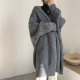 Women Loose Warm Long Cardigan Coat Solid Long Sleeve Knit Thicken Sweater Coat Women Autumn Winter Streetwear Outerwear