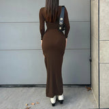 Casual Lace Up Asymmetrical Long Split Dress