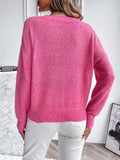 Women's autumn and winter casual round neck long sleeved pullover knitted sweater