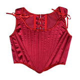 Satin Bandage Waist Trainer Body Shapers Women Corset Fashion Slimming Tank Top Sexy Shapewear Woman Clothes Fajas Streetwear