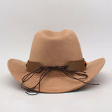 Women Men Cowgirl Hat Wide Brim Bull Head Belt Western Panama Jazz Hat for Wedding Rave Party Travel Accessories