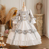 Children's Rococo Baroque Historical Period Dress Girls 18th Century Victorian Flower Dress Kids Drama Costume