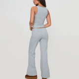 Pbong  Women’s 2Piece Y2K Stripe Loungewear Outfit Set Sleeveless Button Square Neck Crop Tank Tops +Elastic Low Waist Pants