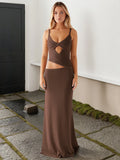 Hollow Out Backless Sexy Maxi Dress Women Gown Spaghetti Strap Sleeveless Irregular Slim Club Long Dress Summer