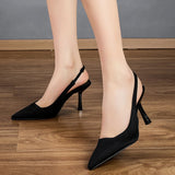 Pbong  New Spring Pointed Toe Women Pumps Concise Slingback Thin High Heels Party Dress Sandals Mule Shoes Zapatos Mujer