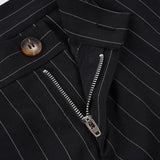 Pbong  Commuter Style Low Waist Striped Contrast  Color Suit Pants Women's Casual Straight Leg Loose Button-Fly Bottoms Fashion New