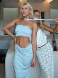 Strapless Cut Out Long Dress For Women Ruched Sleeveless Ribbon Dress Fashion Slim Streetwear Party Dress Female Sexy