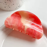 8CM Colorful Semicircle Acrylic Hair Clip Hairpins Women Hair Crab Hair Claws Women Make Up Washing Tool Hair Accessories ﻿