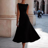 Pbong  Elegant Sleeveless Party Maxi Dress Women Summer Fashion Solid Color Backless Slim Long Dresses Casual