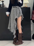 Pbong  Sexy Irregular Y2K Long Skirt Women Slim High Waist Streetwear Skirts Vintage Korean Design Harajuku Summer A Line Skirt