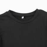 Black Long Sleeve O Neck Pleated Dress