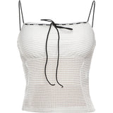 Sexy Knitted Bandage Camisole Women Summer Trend  Backless Tank Top Vacation Beach Party Style Fashion Classic Outfits