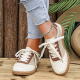 Plus Size Shoes for Women 36-42 Spring Autumn Women Lace Up Platform Wedge Non-slip Flats Zapatos De Mujer Sneakers Women