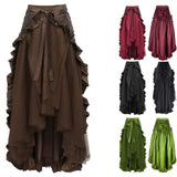 New Women Gothic Vintage Irregular High Cut Waist Skirt Sexy Asymmetrical Hem Midriff Skirt Punk Rock Dance Stage Costume Female