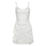 Y2K Style Sexy Lace Strapless Patchwork Dress Autumn New Slim Fit Spicy Girl Summer Dress