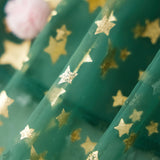 Pbong  Women Christmas Tree Sequined Glitter Star Sleeveless Loose Fit Ruffled Layered Tiered Holiday Loose Tulle Mini Dress