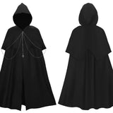 Medieval Vintage Cloak Men Women Unisex Knight Pirate Prince Gothic Retro Hooded Cape Long Robes Coat Carnival Halloween Adult
