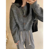Chunky Cardigan Woman Cozy Button Front Sweater Jacket Long Sleeve Single Breasted Knitted Coat Autumn Winter Casual Knitwear