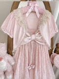 Retro Japanese Lolita Outfits Women Sweet Kawaii Tops Ruffle Mini Dress Suits Y2k Preppy Casual 2 Piece Sets