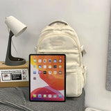 Pbong  College Style Canvas School Bags For Girls Solid Junior High School Student Schoolbag Korean Version Laptop Backpack Women Boys