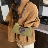 Pbong  Women's Bag Crossbody Underarm Small Square Urban Minimalist PU Leather Daily Match Stone Pattern Zipper Closure