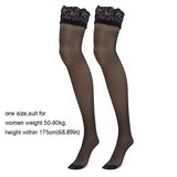 15 Colors Hosiery High Knee Cuff Tights Socks Transparent Silk Stocking with Lace Bare Legs Artifact Ultra Thin High Stockings
