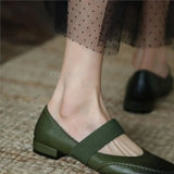 Roman style Mary Jane shoes retro soft surface flat shoes women's fashion shoes niche soft bottom word buckle