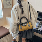 Vintage Small Faux Suede Shoulder Bags for Women Bucket Crossbody Bag Winter Luxury Designer Handbags and Purses