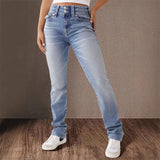 Pbong  Spring Y2K Baggy Jeans for Women Trendy Mid Waist Casual Straight Leg Boyfriend Jeans Denim Pants with Pocket Streetwear