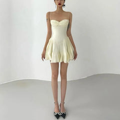 Summer mini dresses for women sexy outfits for woman elegant dress vintage cothes sundress casual ruched dress backless