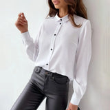 Pbong  Fashionable Detachable Long Sleeve Shirt for Women Commute Style with Multiple Wearing Methods Comfortable Casual Cross-Border