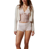 Sheer Crop Top 2000s Women Sexy See Through V Neck Sleeveless Floral Lace Tanks Slim Fit Vest y2k Aesthetic Clothing