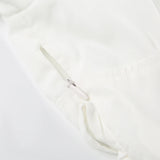 White Lace Trim Tie-Up A-Line Dress