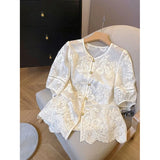 New Women's Shirt 2025 Spring Summer Chinese-style Short Sleeve High-end Ladies Tops Comfortable Temperament Lady Blouse
