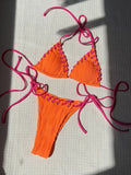 Halter Wrinkled Weave Bikini Women Swimwear Female Swimsuit Two Pieces Bikini Set Brazilian Bathing Suit Swim Beach Wear